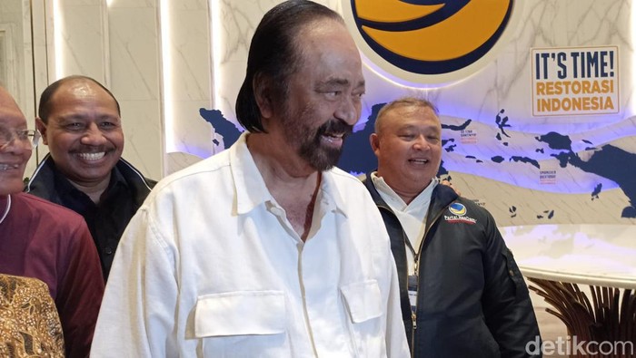 Ketum Partai NasDem, Surya Paloh, di Kantor NasDem, 31 Agustus 2023. (Tiara Aliya Azzahra/detikcom)