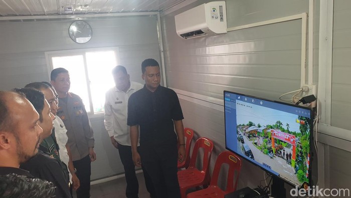 Polrestabes Medan membangun Posko Kampung Bebas Narkoba di kawasan Jalan Jermal 15, Desa Amplas, Deli Serdang. (Goklas Wisely/detikSumut)