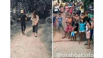 Padahal cuma jalan berbarengan tanpa gandengan tangan atau PDA lainnya. Foto: Instagram/sirahbaliinfo