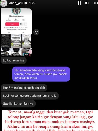 Alvin Faiz dalam media sosial miliknya.