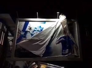 Baliho Anies di Kantor DPD Demokrat Sumut Diturunkan