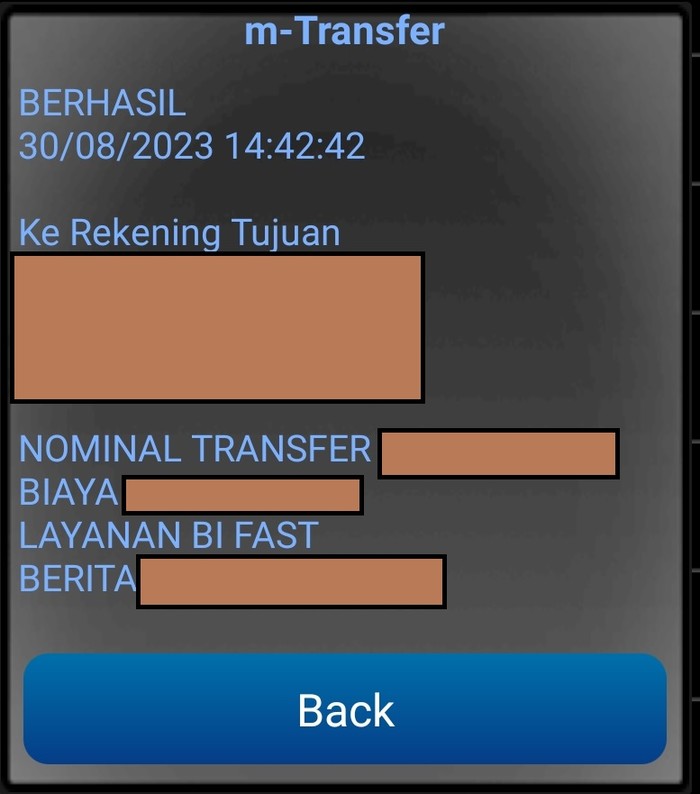 Bukti transfer.