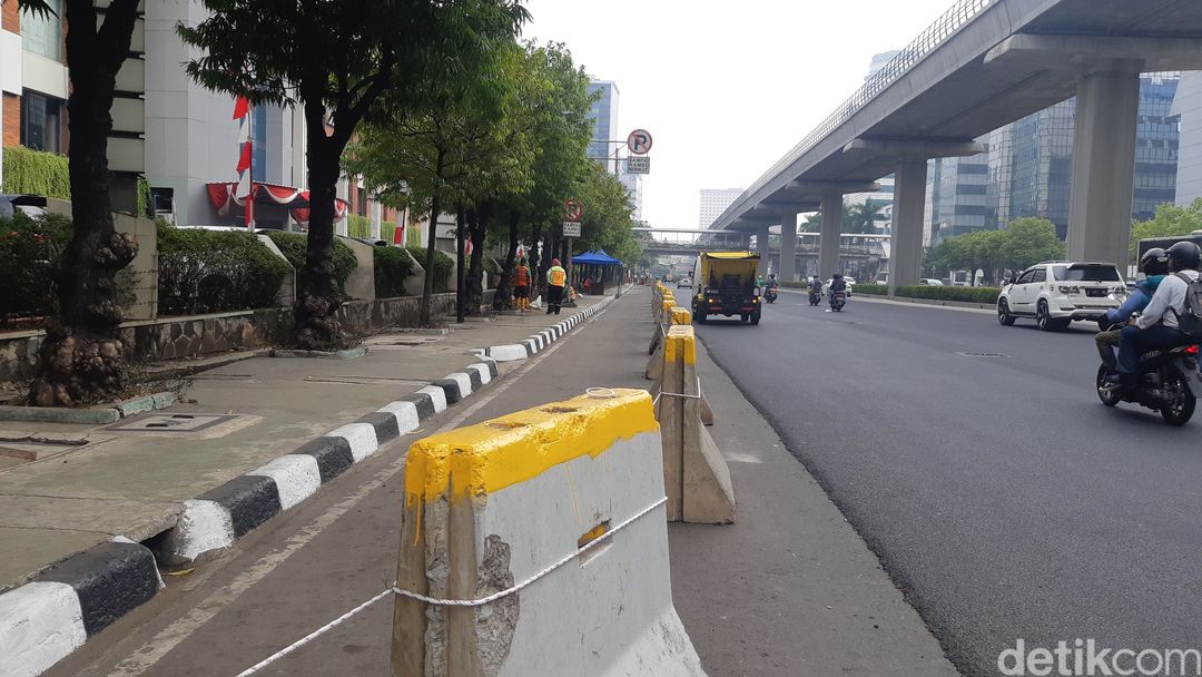 Jl HR Rasuna Said, Jaksel, 1 September 2023. (Danu Damarjati/detikcom)