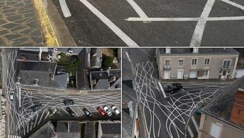 Cara Untuk Memperlambat Pengemudi yang dilakukan di sebuah desa di Prancis. Foto: Boredpanda