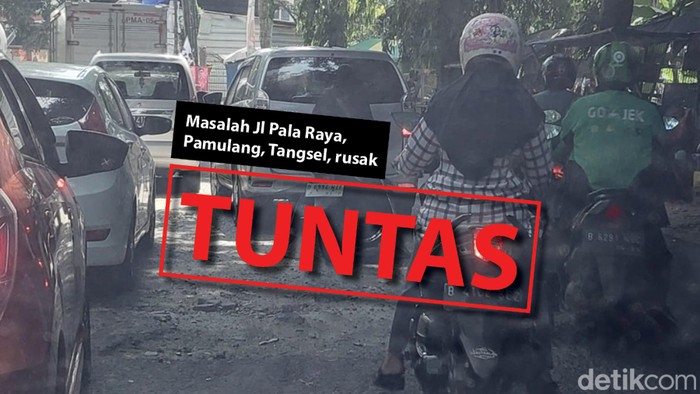 Masalah kerusakan ruas Jl Pala Raya, Pamulang, Tangsel, kini tuntas diperbaiki. (Repro: Fauzan Kamil/detikcom)
