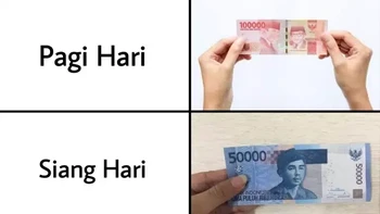 Alokasi duit yang mulai menurun setiap jamnya. Foto: Facebook/Status Lucu