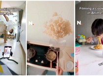 Kocak! Kreator Konten Ini Atraksi Masak Mie dengan Gaya Anime