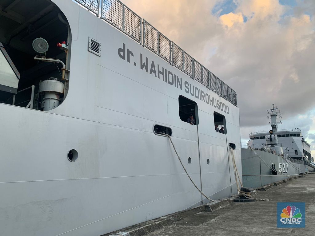 Pelepasan Ekspedisi Rupiah Berdaulat 2023 Bank Indonesia bekerja sama dengan TNI Angkatan Laut Pulau Banda- Pulau Kei-Dobo-Pulau Larat-Adaut pada Jumat (1/9/2023). (CNBC Indonesia/Jefriando)