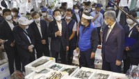 Kishida mengunjungi pasar ikan untuk menyoroti keamanan ikan dan menilai dampak larangan Tiongkok terhadap makanan laut Jepang. Kishida pun berjanji menyusun langkah-langkah untuk membantu industri perikanan yang terkena larangan impor.