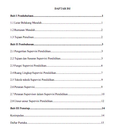 Contoh Penulisan Daftar Isi Contoh Resource Images And Photos Finder