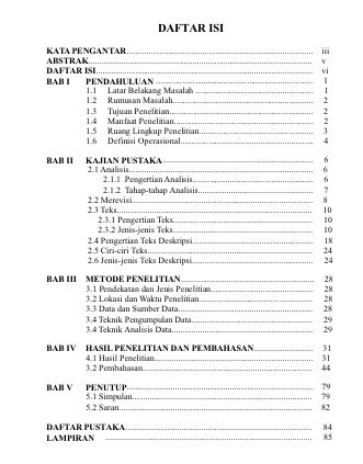 Contoh Penulisan Daftar Isi Contoh Resource Images And Photos Finder
