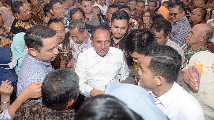 Gubsu Edy Rahmayadi saat acara bersama ASN