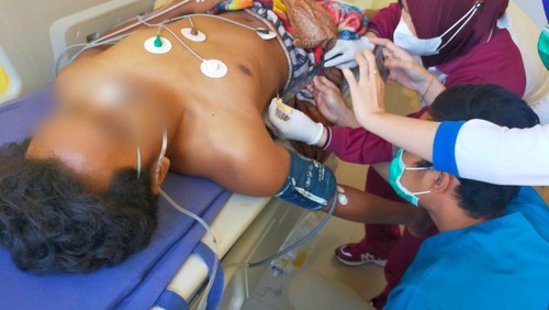 Korban penusukan di Mataram dirawat di Puskesmas.