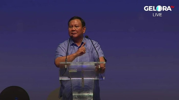 Prabowo Subianto di acara deklarasi dukungan dari Gelora (dok. YouTube Gelora)