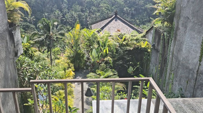Ayuterra Resort, salah satu resor mewah di Ubud dengan tram lift yang belakangan viral lantaran kasus tewasnya 5 karyawan akibat lift jatuh, Sabtu (2/9/2023). (Putu Krista/detikBali)