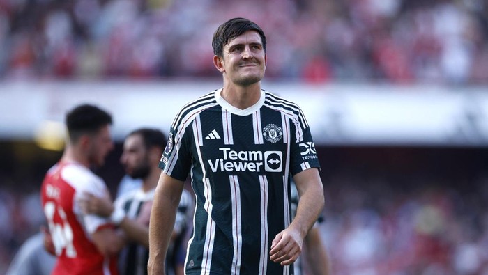 Soccer Football - Premier League - Arsenal v Manchester United - Emirates Stadium, London, Britain - September 3, 2023  Manchester Uniteds Harry Maguire looks dejected after the match Action Images via Reuters/John Sibley EDITORIAL USE ONLY. No use with unauthorized audio, video, data, fixture lists, club/league logos or live services. Online in-match use limited to 75 images, no video emulation. No use in betting, games or single club /league/player publications.  Please contact your account representative for further details.