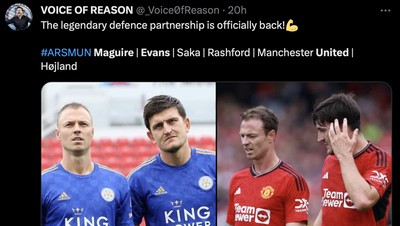 MU Kalah, Maguire dan Evans Diolok-olok Lewat Meme!