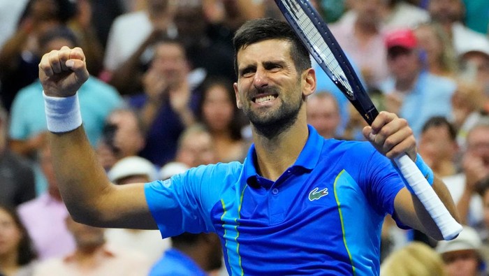Sept 3, 2023; Flushing, NY, USA; 
Novak Djokovic of Serbia after beating Borna Gojo of Croatia on day seven of the 2023 U.S. Open tennis tournament at USTA Billie Jean King National Tennis Center. Mandatory Credit: Robert Deutsch-USA TODAY Sports
