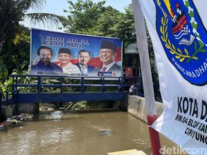 PD Keluar Koalisi, Banner Bergambar Anies-AHY Masih Mejeng di Depok