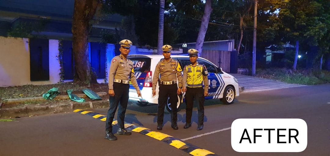 Polresta Bogor Kota memasang speed trap di Jalan Merak Tanah Sareal