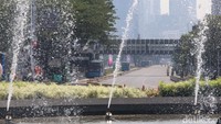 Sepanjang jalan Sudirman dijaga oleh petugas gabungan. Sebagai informasi, KTT ASEAN akan berlangsung selama 5-7 September 2023.  