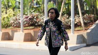 Menteri Keuangan Sri Mulyani tiba di JCC Jakarta. 