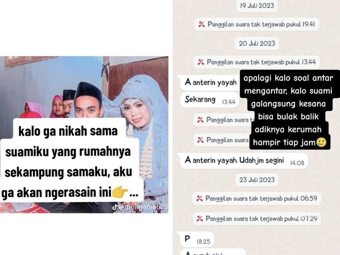 Unggahan curhatan istri viral satu kampung dengan rumah suaminya.