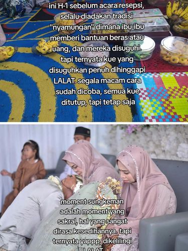 Acara pernikahan penuh dengan ribuan lalat, bikin pengantin dan keluarga sedih viral di media sosial.