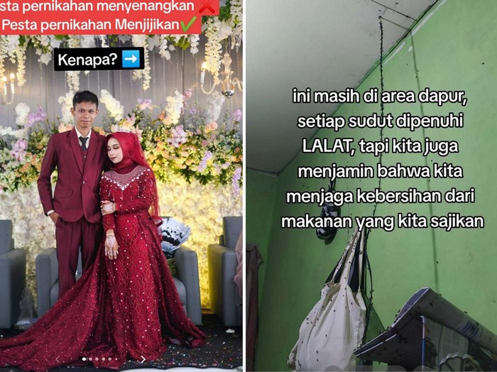 Acara pernikahan penuh dengan ribuan lalat, bikin pengantin dan keluarga sedih viral di media sosial.