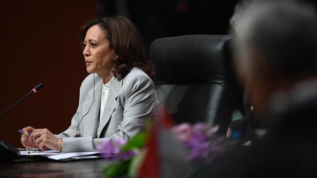 The Vice President of the United States of America Kamala Harris attends the ASEAN-U.S. Summit at the Jakarta Convention Center, Jakarta, Wednesday (6/9/2023). Media Center of The ASEAN Summit 2023/M Agung Rajasa/pras/mifta. *** Local Caption *** Wakil Presiden Amerika Serikat Kamala Harris menghadiri KTT ASEAN-Amerika Serikat di Jakarta Convention Center, Jakarta, Rabu (6/9/2023). MEDIA CENTER KTT ASEAN 2023/M Agung Rajasa/pras.