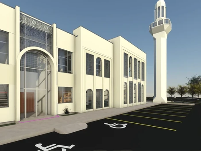 Desain masjid baru di Regina, Kanada yang mulai dibangun pada 9 September 2023.
