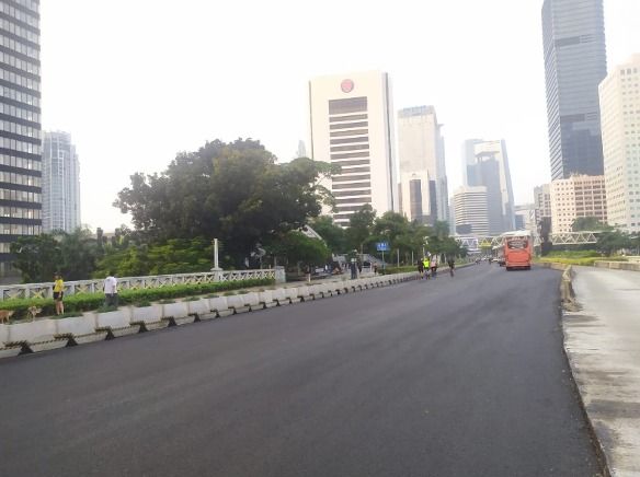 Hasil perbaikan Jl Jenderal Sudirman di Jakarta. (Dok Dinas Bina Marga DKI)