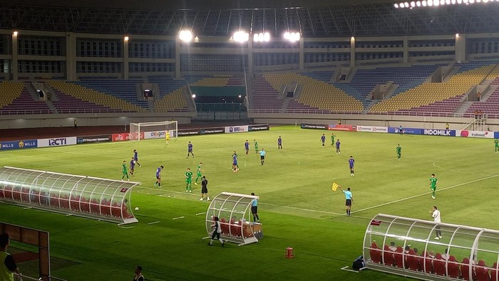 Pertandingan timnas Taiwan U-23 menghadapi timnas Turkmenistan U-23 pada kualifikasi piala Asia U-23 2023 grup K, di Stadion Manahan Solo, Rabu (6/9/2023)