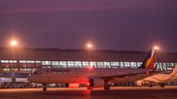 Pesawat yang membawa Presiden Filipina Ferdinand Marcos Jr. terlihat di Terminal VVIP Bandara Soekarno Hatta, Banten, Senin (4/9/2023).