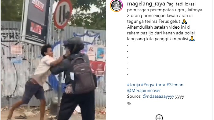 Pria mabuk pukuli pemotor di Sagan, Depok, Sleman, Rabu (6/9/2023).