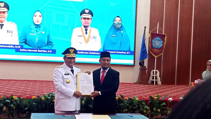 Prosesi sertijab ASS ke Pj Gubernur Sulsel Bahtiar.