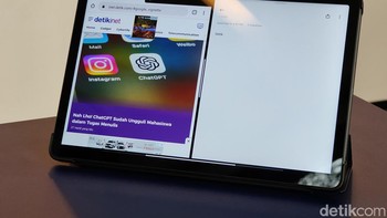 Pengguna bisa membuka dua aplikasi secara bersandingan, atau multitasking menggunakan pop-up. Foto: Adi Fida Rahman/detikINET