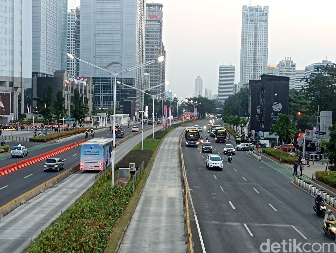 Sistem buka tutup Jl Sudirman-Thamrin (Wildan Noviansyah/detikcom)