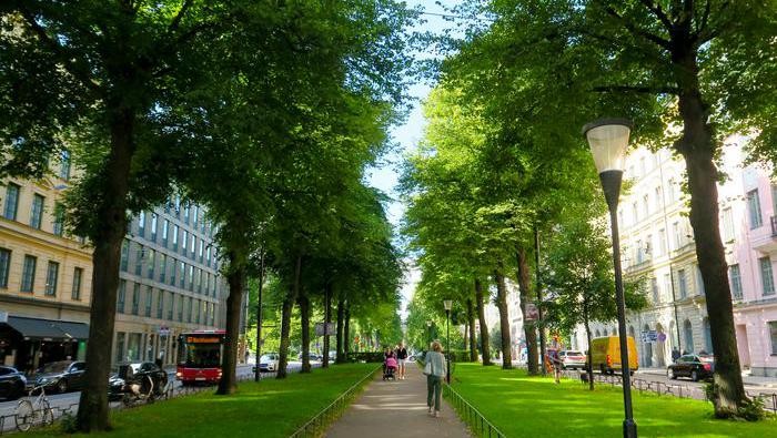 Tidak hanya area sejuk dan teduh di kota, Karlavägen di Stockholm membantu pembentukan perilaku ramah lingkungan seperti jalan kaki dan bersepeda.