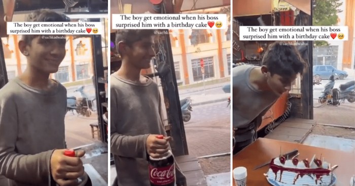 Video Remaja Dapat Kue Ultah dari Bosnya Bikin Netizen Terharu