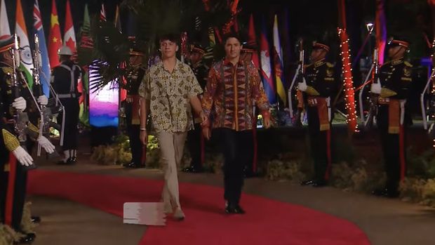 Xavier Trudeau di acara gala dinner KTT ASEAN 2023, Jakarta, Rabu (6/9/2023). (Tangkapan layar Youtube)