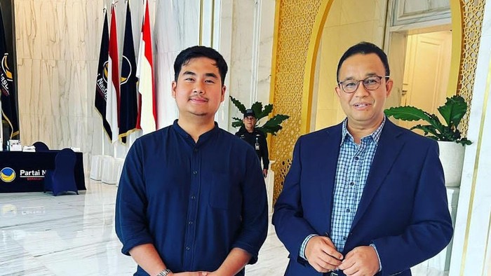 Anggota DPRD Sumut dari Fraksi Gerindra, Aulia Agsa berfoto bersama Anies Baswedan. (Dok Aulia Agsa)