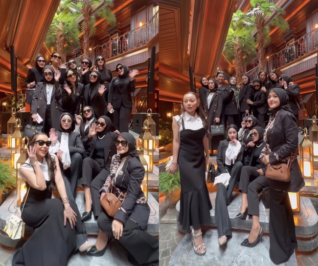 Influencer, pebisnis busana dan skincare asal Aceh, Shella Saukia mengunggah video momen arisan lady boss Indonesia. Dalam videonya yang viral itu, Shella membuat konten menebak harga outfit para anggota arisan lady boss tersebut. Foto: Dok. TikTok @shellasaukia.