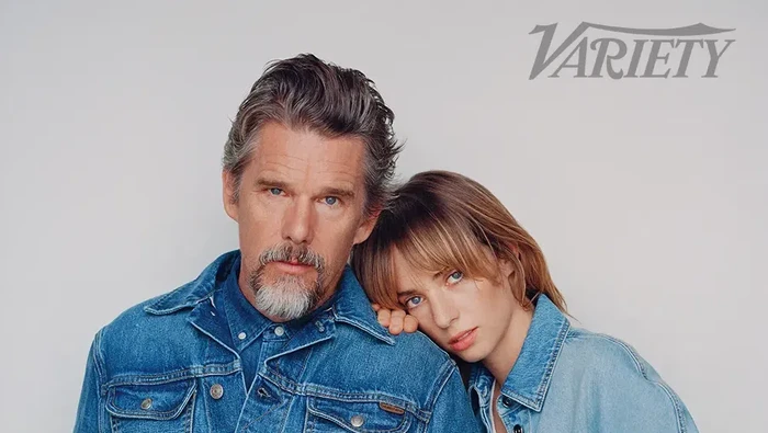 Ethan Hawke dan Maya Hawke.