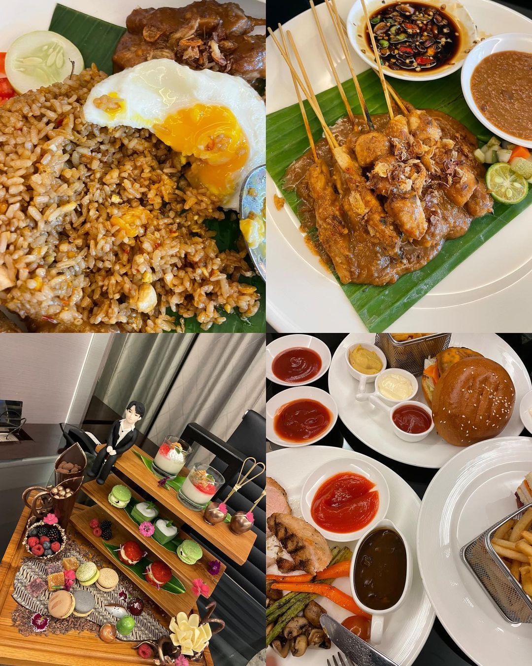 Kim Bum makan nasi goreng dan sate ayam