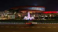Petugas keamanan berjaga di depan Bharat Mandapam di New Delhi, India, Selasa (5/9/2023).