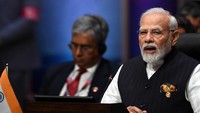 Modi mengatakan, kemitraan antara India dengan Indonesia telah memasuki dekade ke-4. Media Center KTT ASEAN 2023/Akbar Nugroho Gumay.  