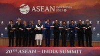 ASEAN-India Summit ke-20 yang merupakan rangkaian KTT ASEAN berlangsung di JCC, Senayan, Jakarta, Kamis (7/9/2023). Media Center KTT ASEAN 2023/Dwi Prasetya.  