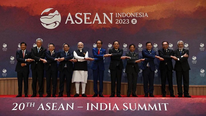 ASEAN-India Summit ke-20 yang merupakan rangkaian KTT ASEAN berlangsung di JCC, Senayan, Jakarta, Kamis (7/9/2023). Perdana Menteri (PM) India Narendra Modi memuji kecakapan Presiden Joko Widodo (Jokowi) dalam memimpin ASEAN.
