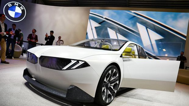 A BMW Vision Neue Klasse is displayed during an event a day ahead of the official opening of the 2023 Munich Auto Show IAA Mobility, in Munich, Germany, September 4, 2023. REUTERS/Angelika Warmuth